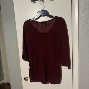Burgundy 3/4 Sleeve Top